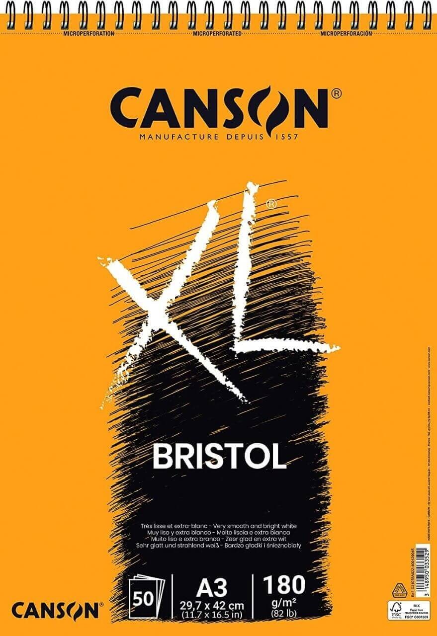 Bloco XL Bristol 180 g/m² A3 50 Folhas Espiral Canson