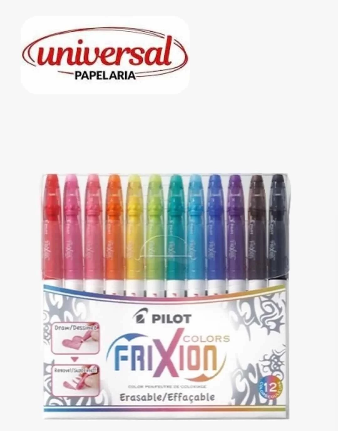 Caneta Hidrografica Pilot Frixion Colors Apagável 12 Cores