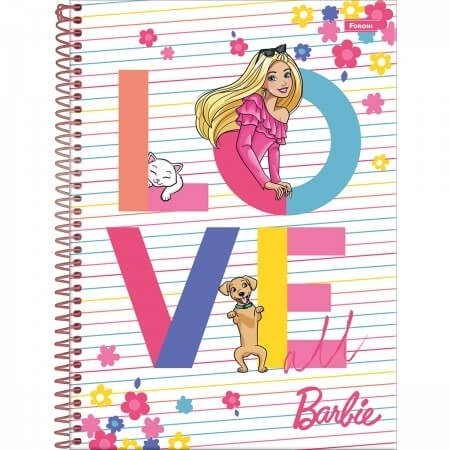 Caderno Universitário 1 Matéria 80 fls Barbie Foroni