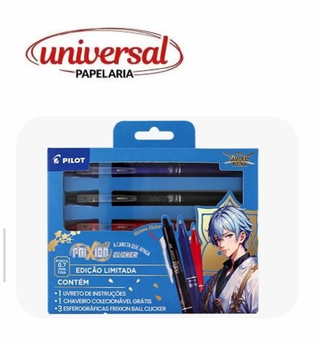 Kit Caneta Pilot Frixion Clicker - Edição Especial Samurai Kizuna