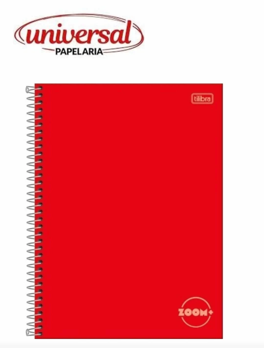 Caderno Espiral Capa Dura Universitário 1 Matéria Zoom+ Vermelho 96 Folhas