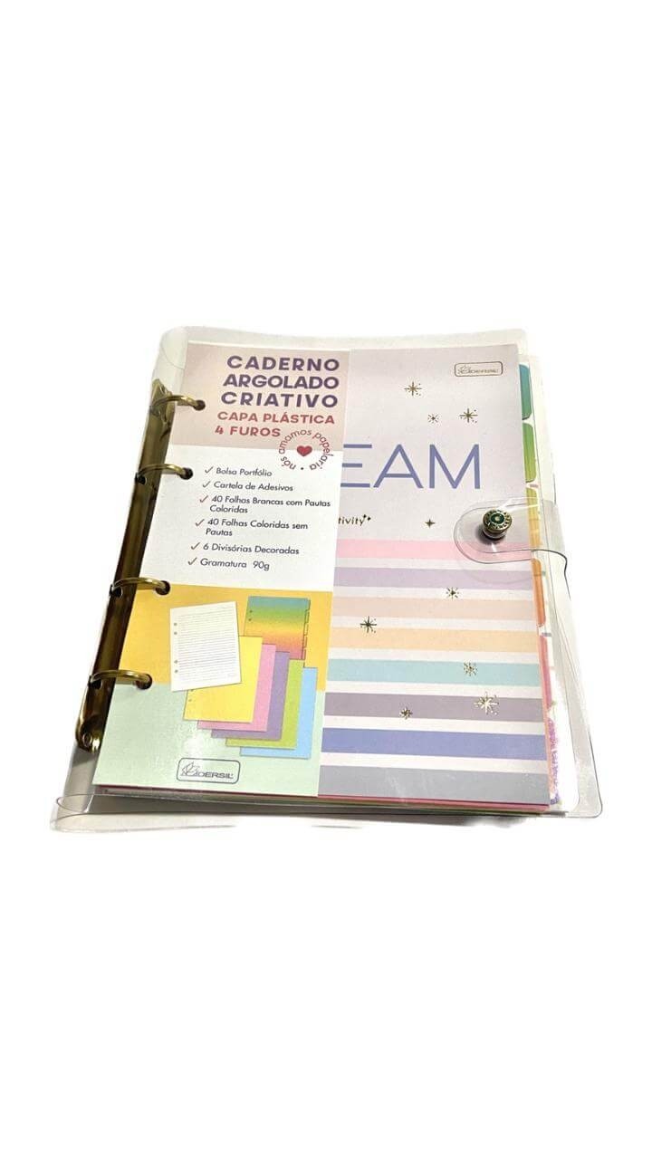 Caderno Argolado Fichário Colegial Cristal Dream Cadersil 1 UN