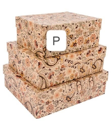 Caixa Rigida Retangular Tamanho P 29 x 24 x 10,5 cm PK Floral Rustico 1 UN