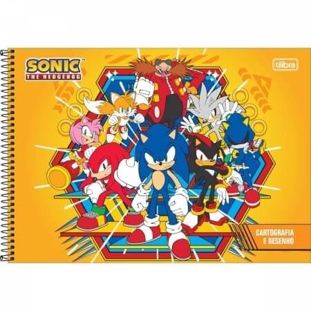 Caderno de Desenho Capa Dura Sonic 80 fls