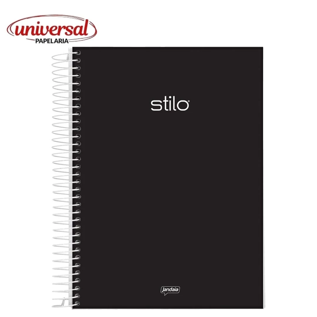 Caderno Universitário 10 Mat 160 Fls Stilo Preto - Jandaia