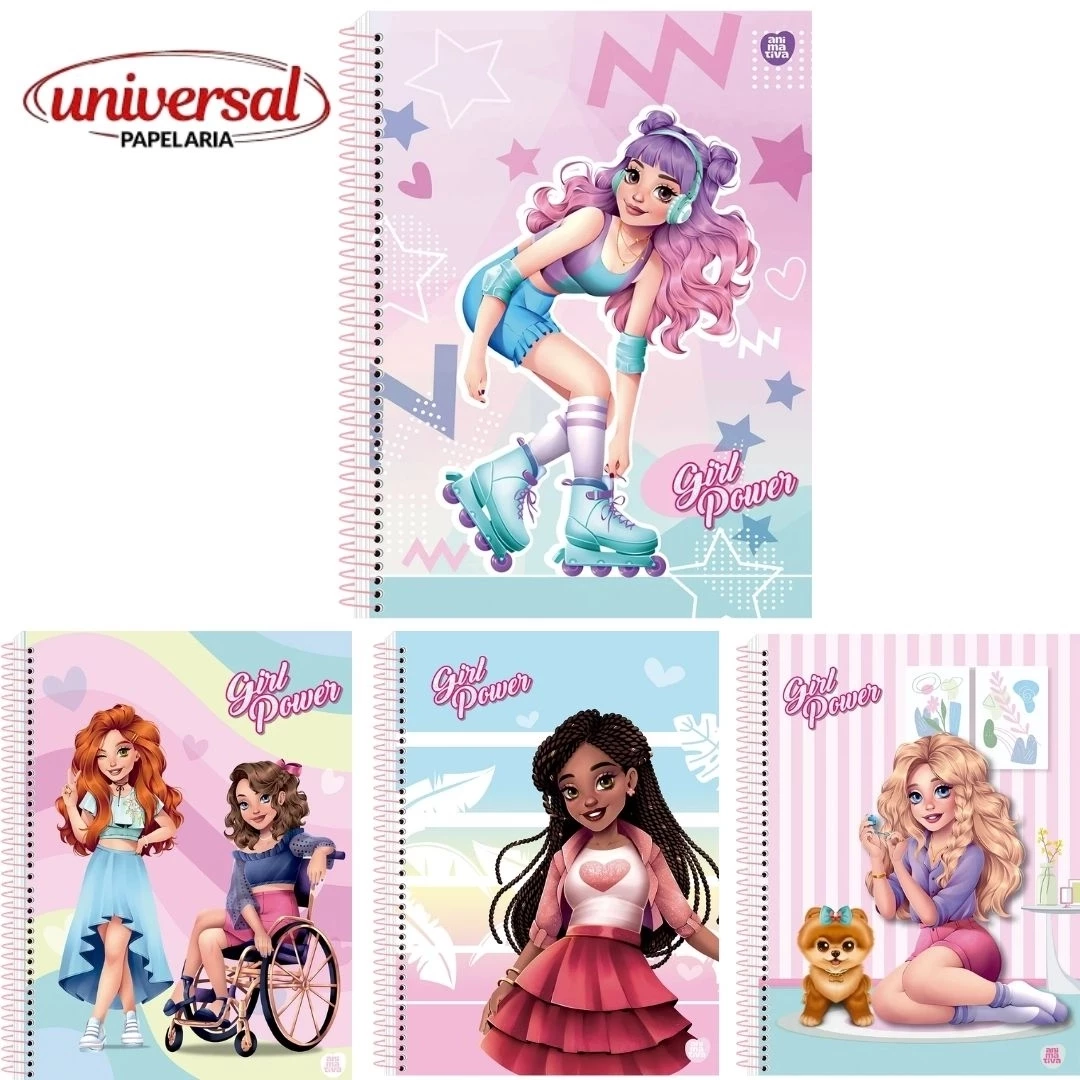 Caderno Universitário 10 Matérias Girl Power - Sd