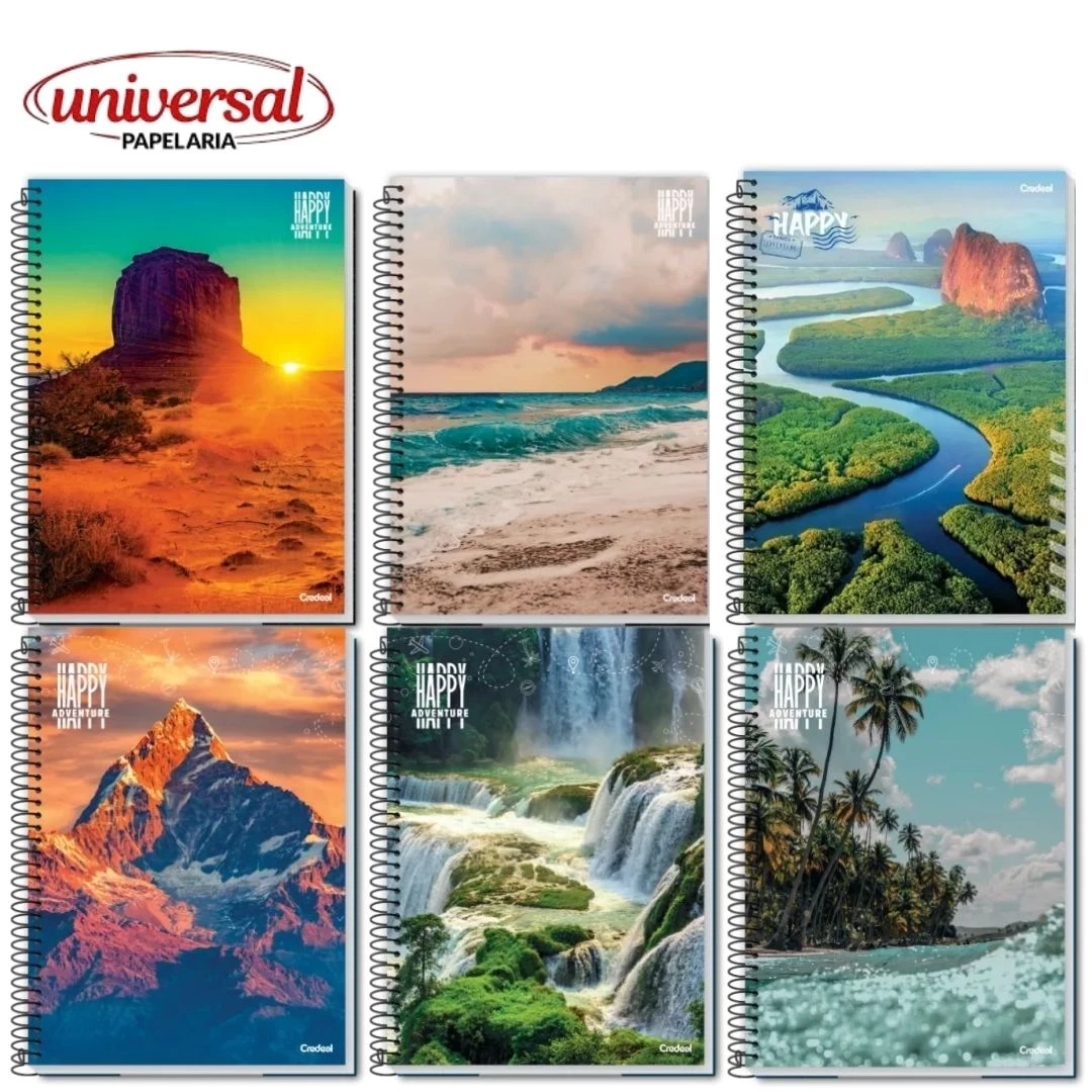 Caderno 10 matérias 140Fls Happy Credeal