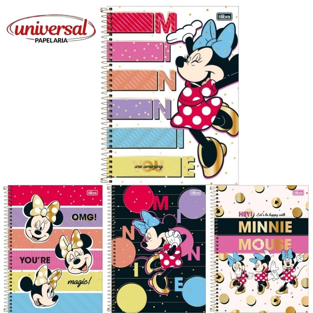 Caderno 1 Matéria 80fls Univ. CD Minnie Tilibra