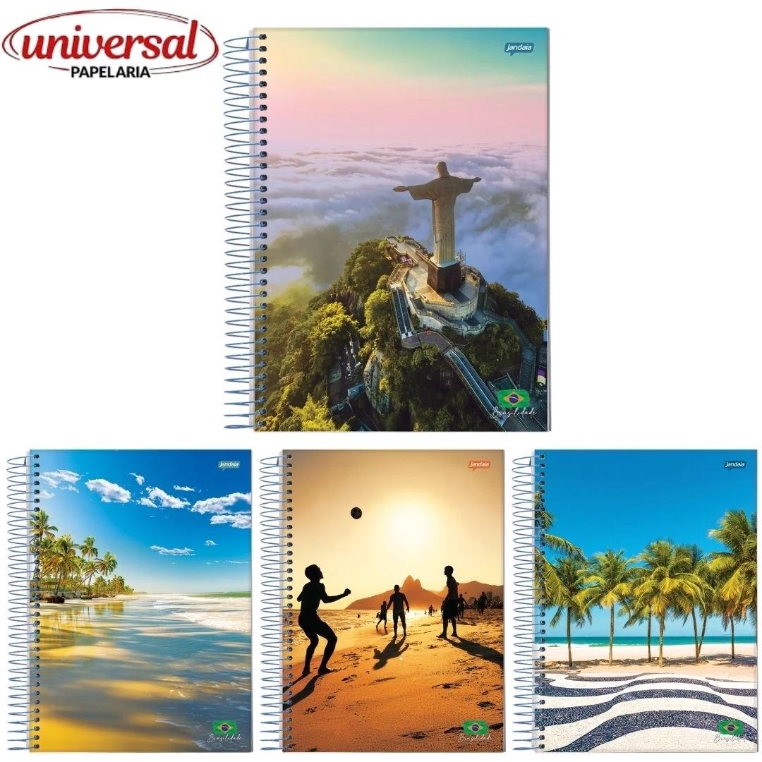 Caderno 10x1 Capa Dura Brasilidade 200 Folhas Jandaia Unidade - 1 UND