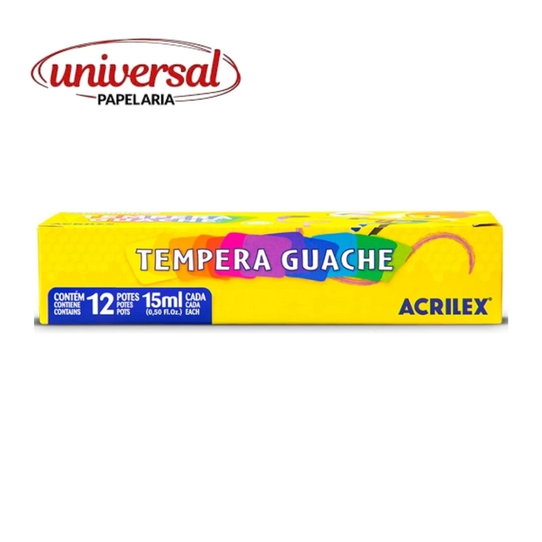 Tinta Tempera Guache 15ml 12 Cores Acrilex