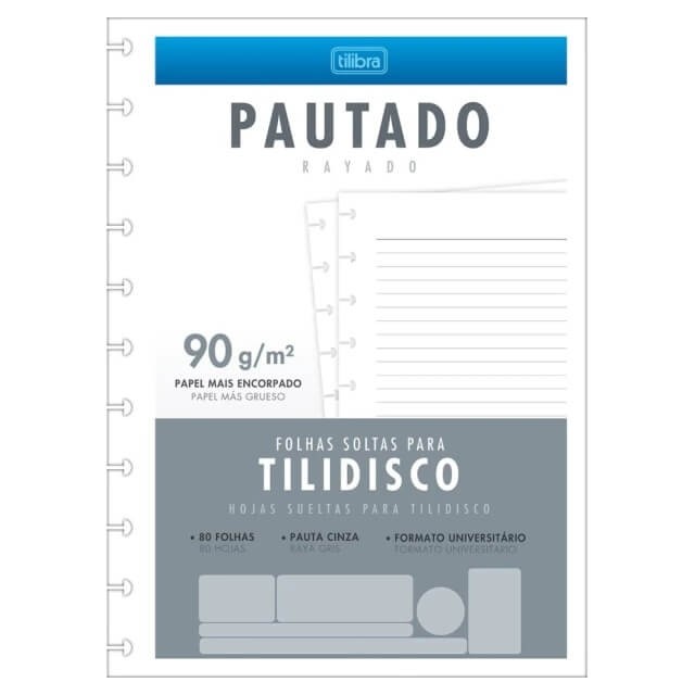 Refil Tilibra Tilidisco Universitário Pautado 80 fls 1 UN
