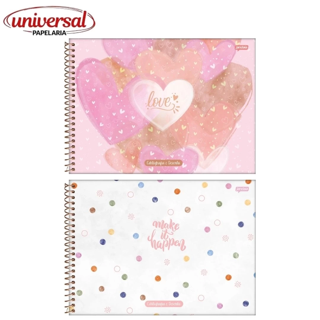 Caderno Espiral 275X200mm CD Cartografia 80fls  La Creme Jandaia
