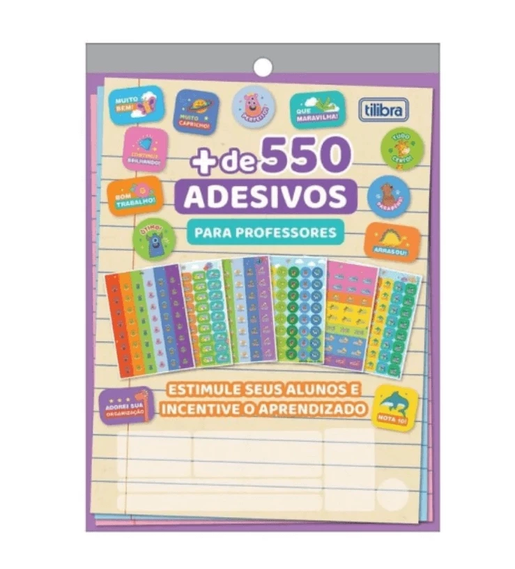 Cartela de Adesivos Decorados p/ Professores c/ 550 unidades Tilibra