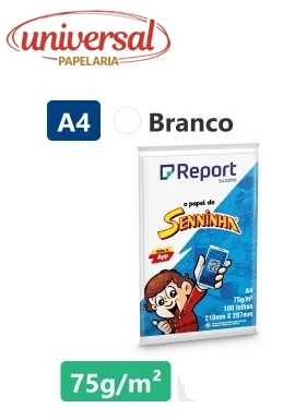 Papel A4 75g Branco Senninha Report Pct C/100 Folhas Suzano