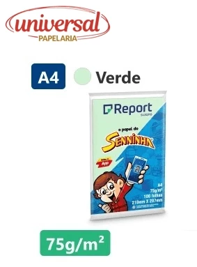 Papel Sulfite Seninha A4 100 Folhas verde - Report