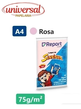 Papel Sulfite Seninha A4 100 Folhas Rosa - Report