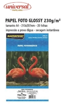Papel Fotográfico A4 Glossy 230g 20 Folhas Masterprint