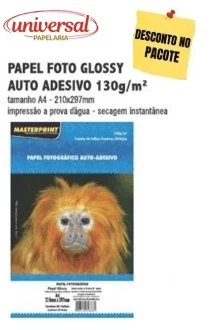Folha Fotográfico Adesivo A4 130g - Masterprint-1