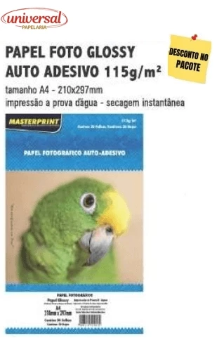 Papel Fotográfico Auto Adesivo A4 115g Masterprint