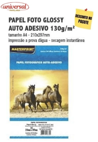 Papel Fotográfico Auto Adesivo A4 130g Masterprint