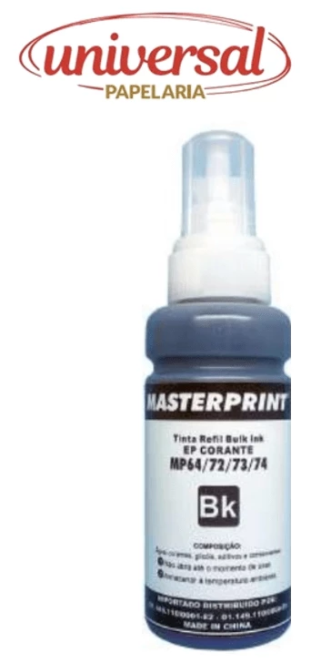 Refil De Tinta Epson Comp. 664 Preto 100ml. Masterprint  1 UN