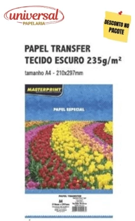 Papel Transfer Tecido Escuro 235G Masterprint 1 Folha