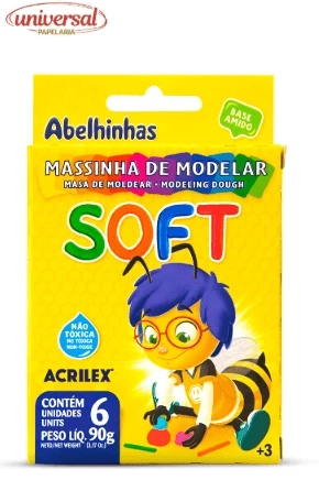Massinha De Modelar Soft Acrilex 06 Cores