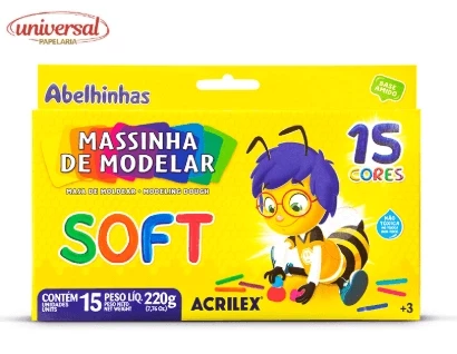 Massinha De Modelar Soft Acrilex 15 Cores