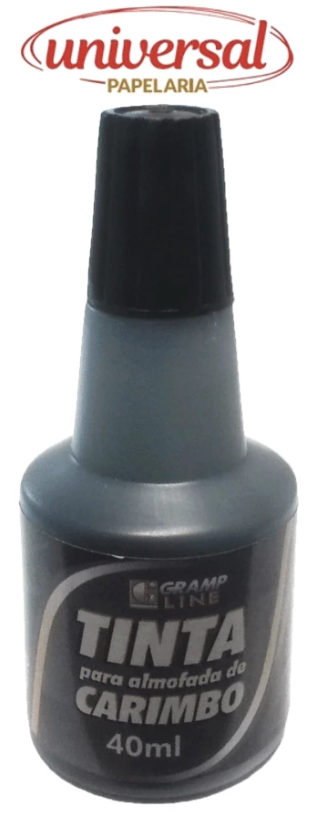 Tinta para Almofada de Carimbo Preta 40ML GrampLine