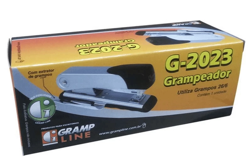 Grampeador Metal com Extrator Medio G-2023 25 fls Gramp Line 1 UN