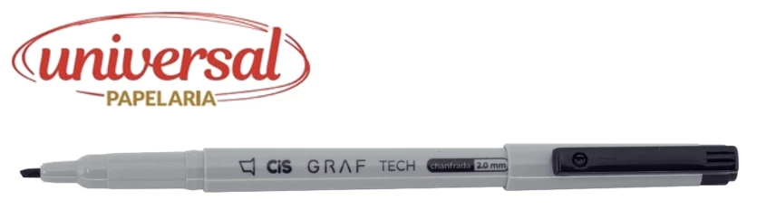 Caneta Graf Tech Chanfrada 2.0 Preta Cis 1 UN