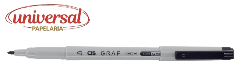 Caneta Graf Tech Bullet 1.0 Preta Cis 1 UN
