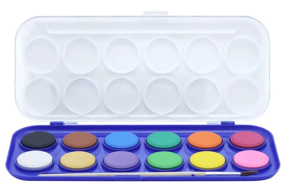 Tinta Aquarela Cis Em Pastilha 12 Cores