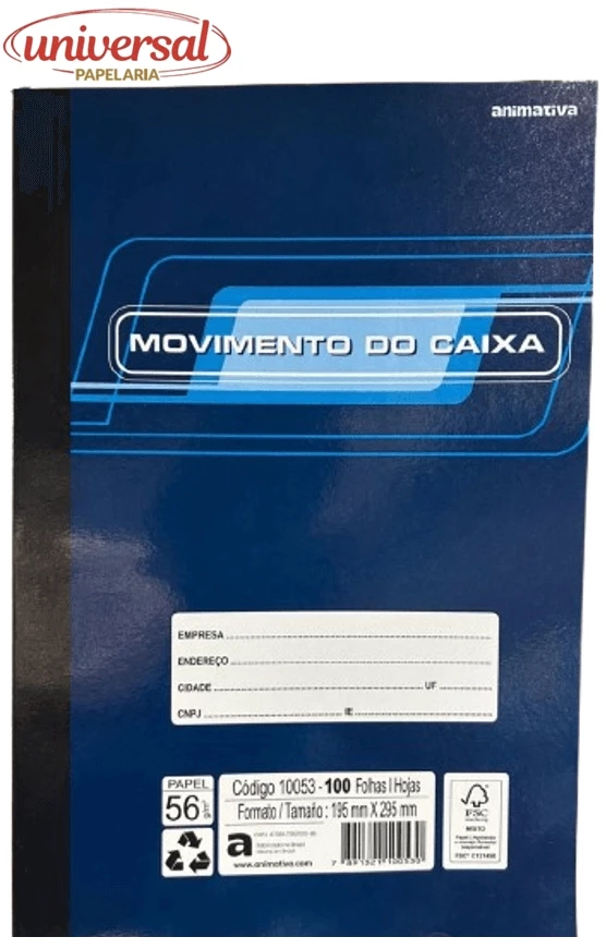 Livro Movimento do Caixa Grande 100 folhas São Domingos 1 UN