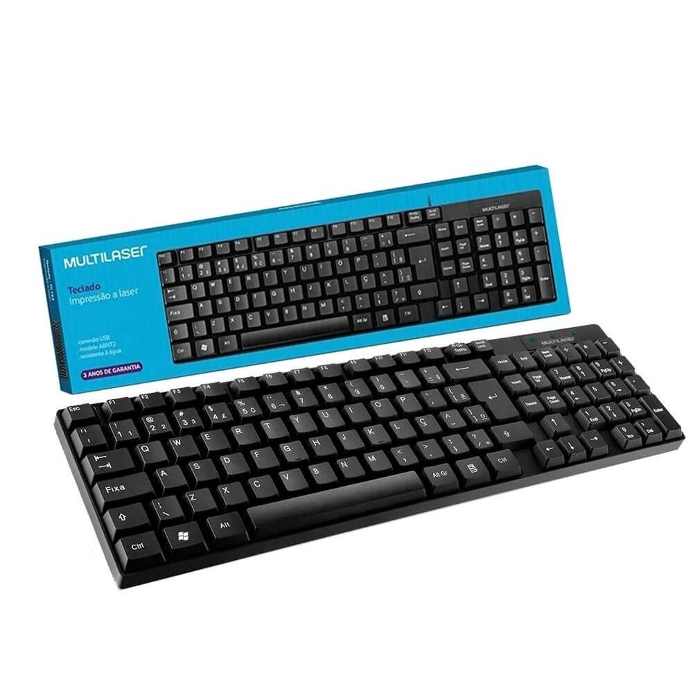 Teclado Básico Slim USB Preto Multilaser