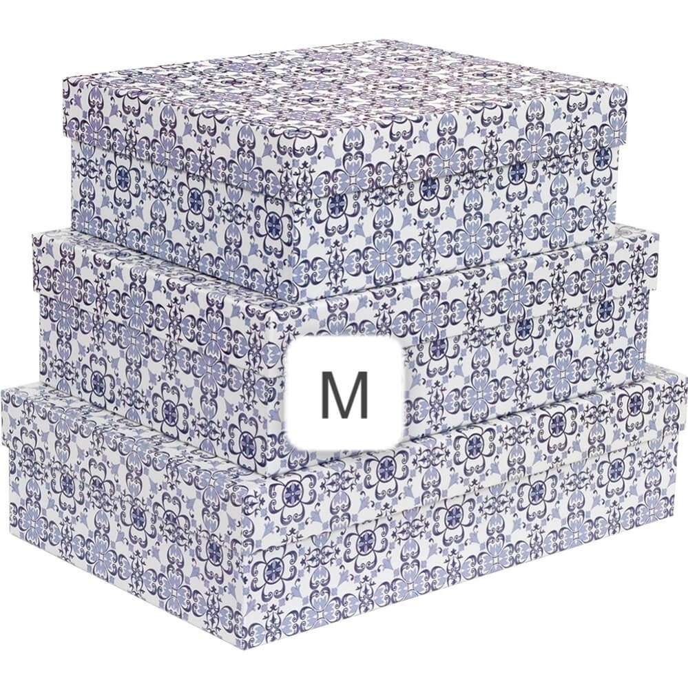 Caixa Rigida Retangular Tamanho M 35 x 25 x 10,5 cm Azulejo Português 1 UN