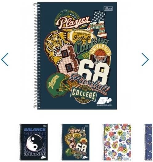Caderno Espiral Capa Dura Universitário Quadriculado 7x7mm D+ 96 Folhas