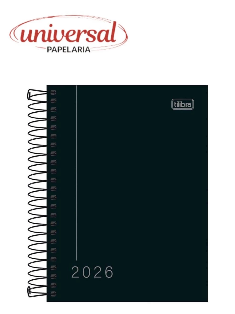 Agenda Espiral Pepper Preta 2026