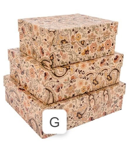 Caixa Rigida Retangular Tamanho G 41 x 26 x 10,5 cm PK Floral Rustico 1 UN