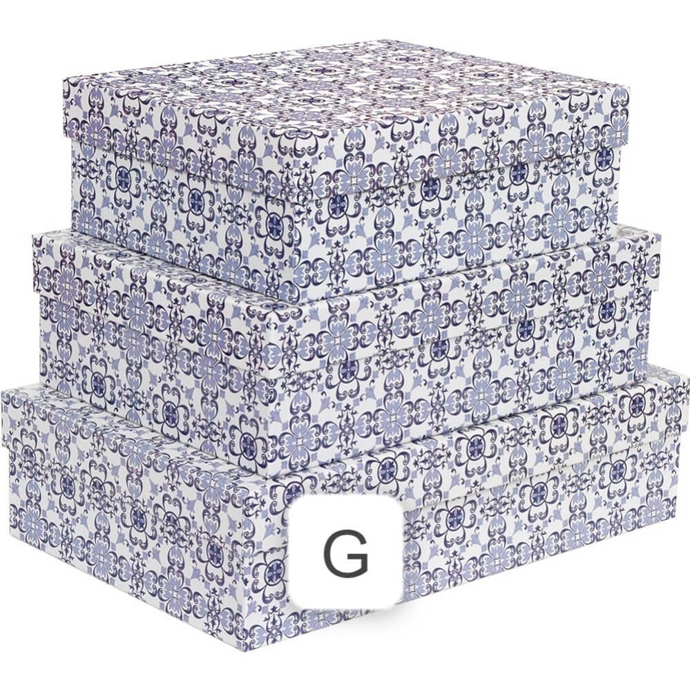 Caixa Rigida Retangular Tamanho G 41 x 26 x 10,5 cm Azulejo Português 1 UN