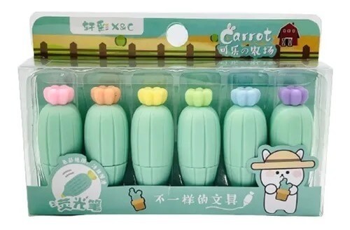 Marca Texto Cacto Kit Com 6 Unidades