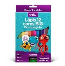 Lápis De Cor Big Triangular 15cm 12 Cores Onda