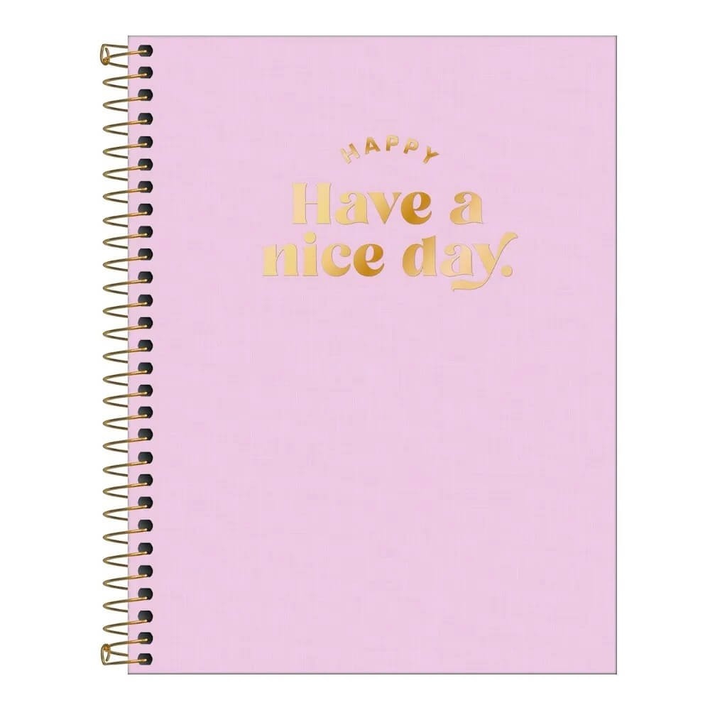 Caderno Colegial Tilibra Happy Rosa 1 Matéria 80 Folhas 1 UN