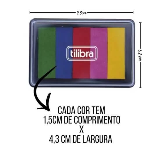 Carimbeira Degradê Colors 5 Cores Tilibra