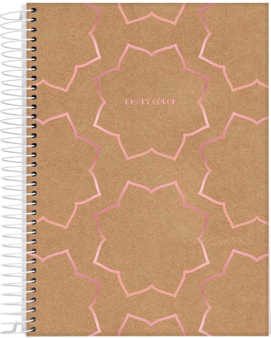 Caderno Espiral Universitário 10 Matérias 160 Folhas Kraft Color Jandaia