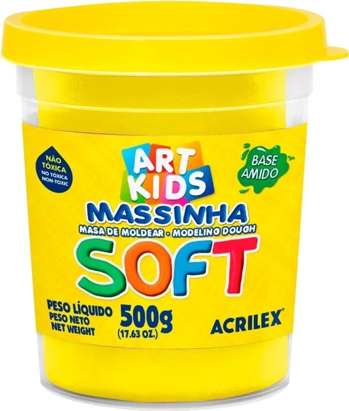 Massa de Modelar Soft 500g Amarelo Limão