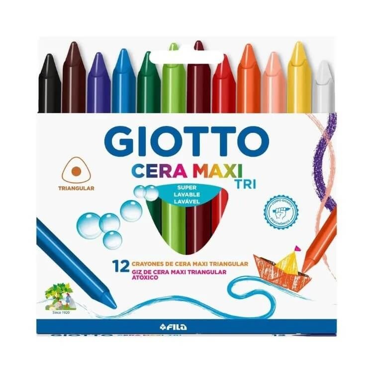 Giz De Cera Maxi Triangular 12 Cores GIOTTO