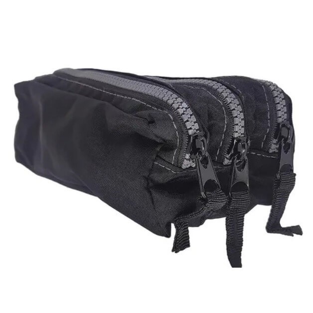 Estojo Escolar Nylon Triplo Preto 1 UN