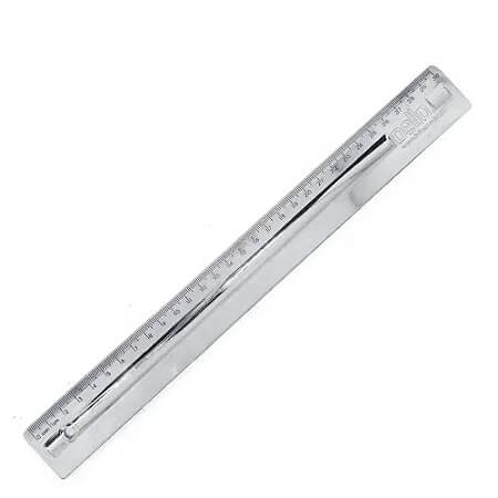 Régua 30cm Metalizada Prata Dello