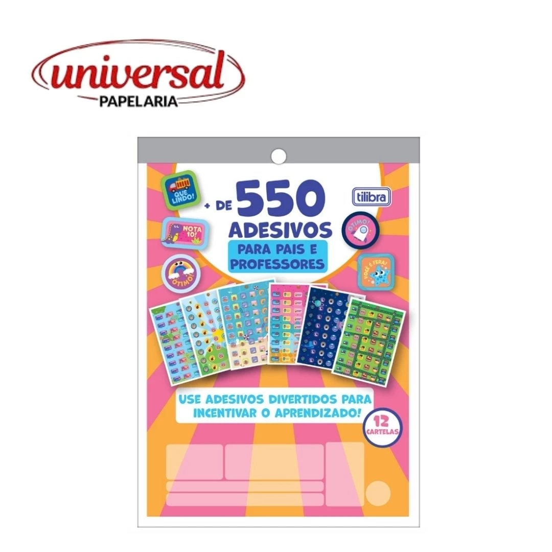 Cartela de Adesivos Decorados p/ Professores c/ 550 unidades Tilibra